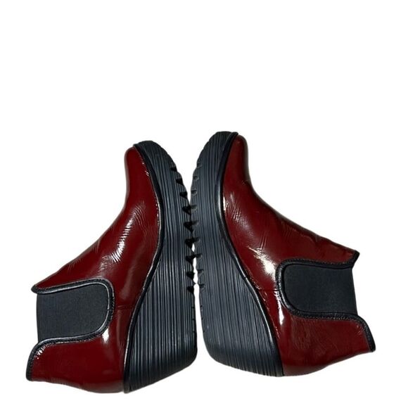 Fly London Burgundy wedge platform Yat Chelsea Bootie boots 38 8 Portugal NEW - Picture 14 of 16